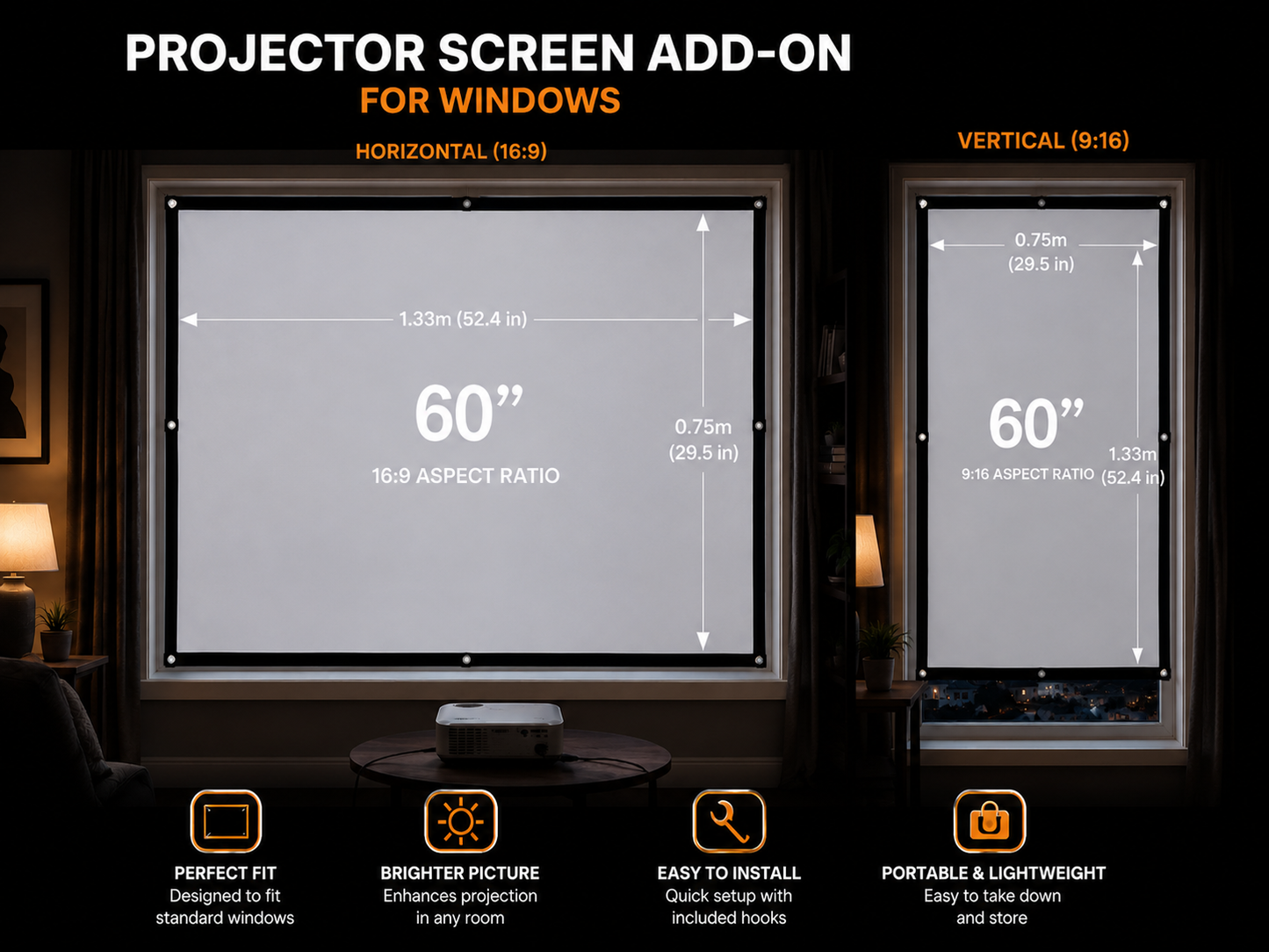 PaneFright Projector Screen